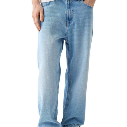 Buycenter Men's Straight Jeans - Casual High Waist Trousers for Youth - Buy Center US