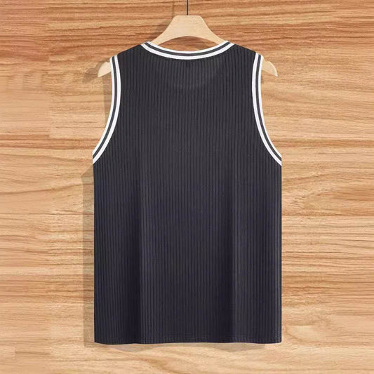 Knitted Vertical Stripes Fitness Vest - Slim-Fitting Sports Apparel - Buy Center US