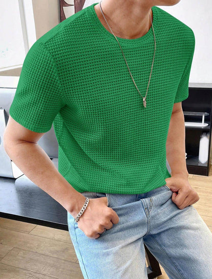Men's Casual Short Sleeve T-Shirt - Loose Fit, Solid Colors Available - Buy Center US