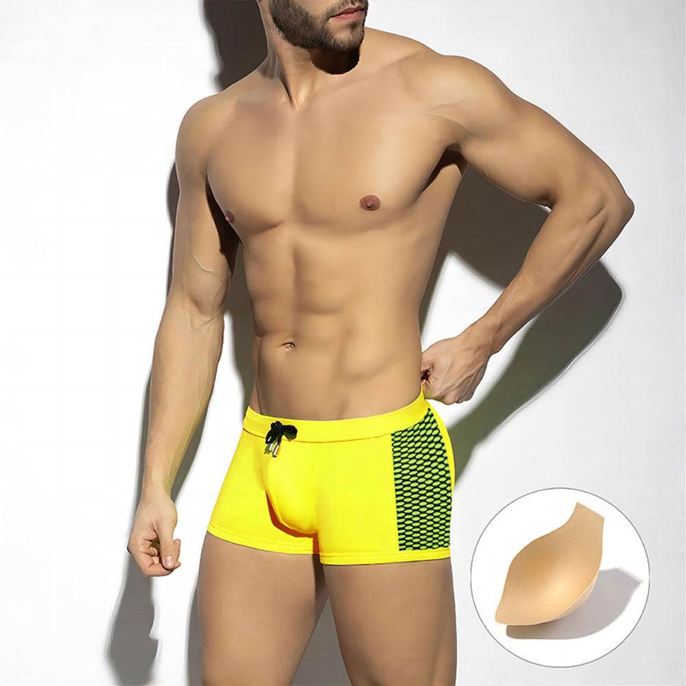 Buycenter Men's Polka Dot Swimming Trunks - Cup Included, Fitness Ready - Buy Center US