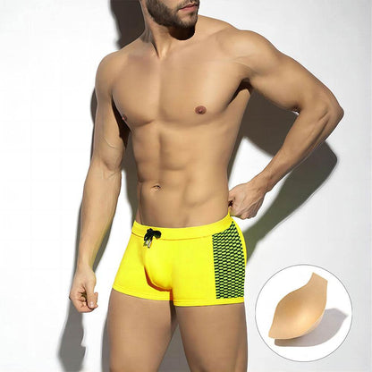 Buycenter Men's Polka Dot Swimming Trunks - Cup Included, Fitness Ready - Buy Center US