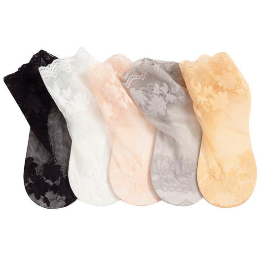 Women's Lace Cotton Socks - Quick Drying, Invisible Comfort for All Ages - Buy Center US