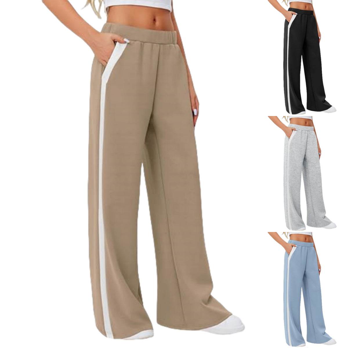 High Waist Wide Leg Yoga Pants - Casual Loose Fit in Multiple Colors - Buy Center US