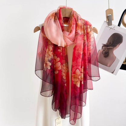 Women's Long Printed Anti-DDoS Scarf - Stylish & Ethnic Design - Buy Center US