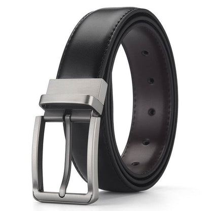 Buycenter Men's Leather Business Belt - Pin Buckle, Stylish Rotation Design - Buy Center US