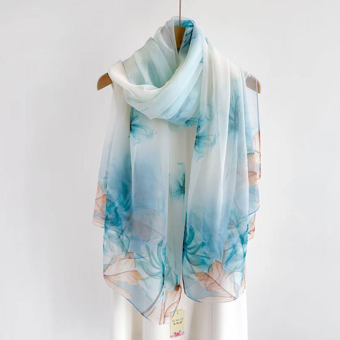 Women's Long Printed Anti-DDoS Scarf - Stylish & Ethnic Design - Buy Center US