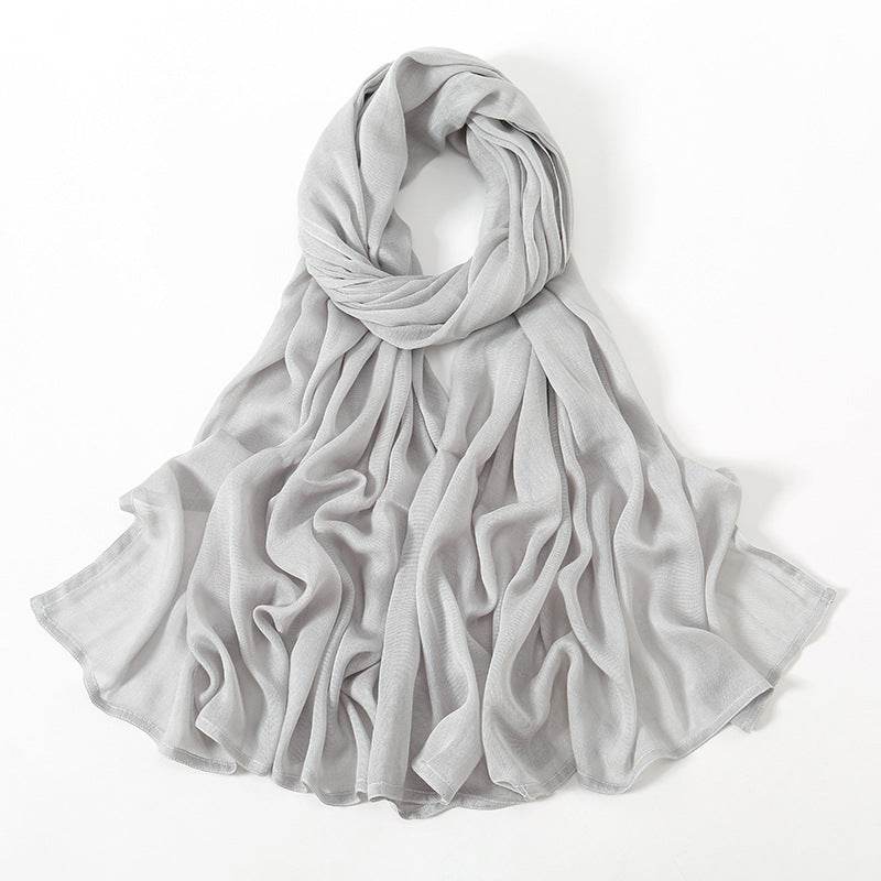 Lightweight Solid Color Rayon Scarf - Breathable & Versatile for Summer - Buy Center US