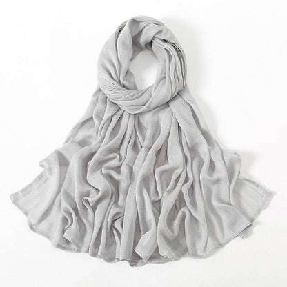 Lightweight Solid Color Rayon Scarf - Breathable & Versatile for Summer - Buy Center US