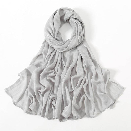 Lightweight Solid Color Rayon Scarf - Breathable & Versatile for Summer - Buy Center US