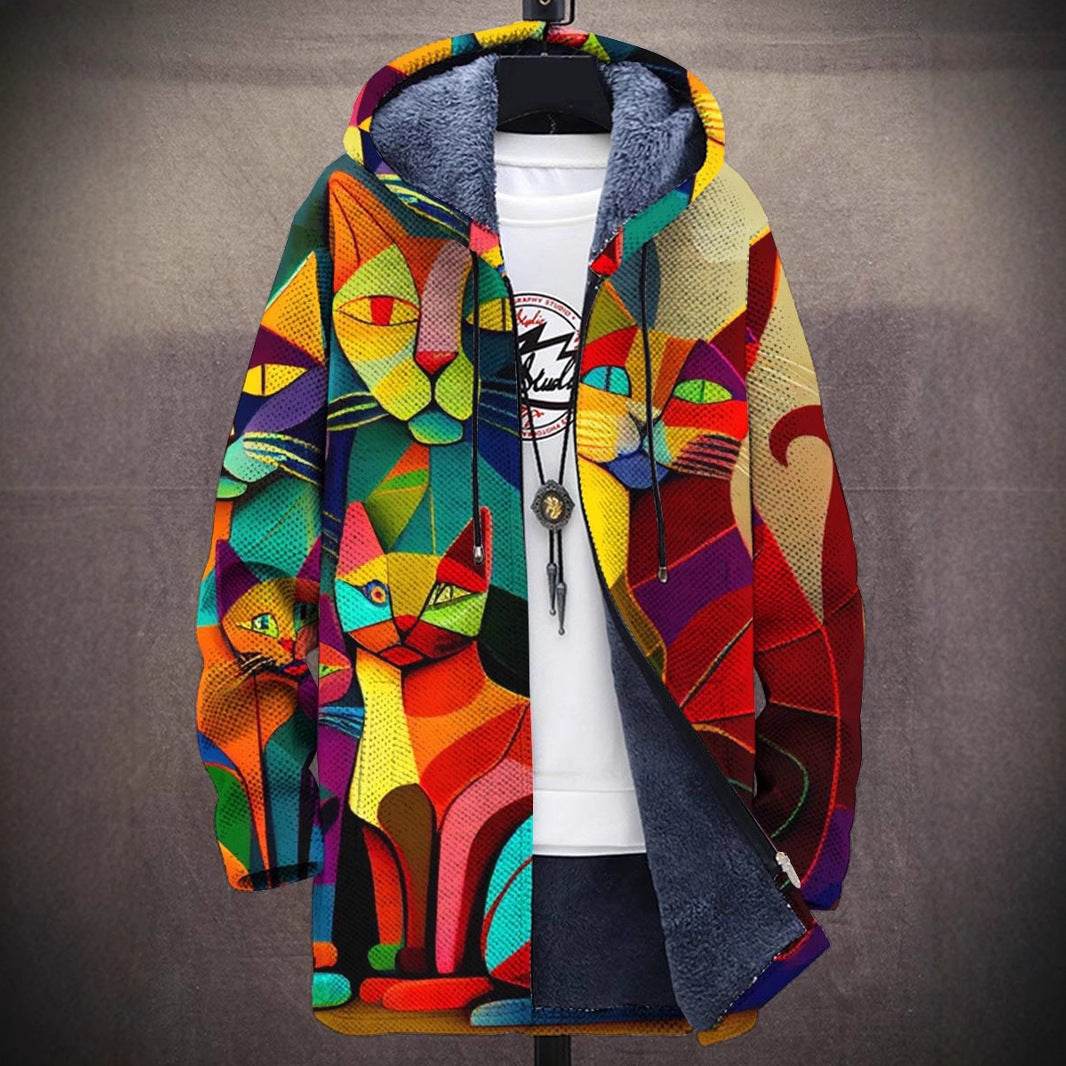Buycenter Men's Zipper Hooded Cardigan - Casual Thick Jacket for Leisure - Buy Center US