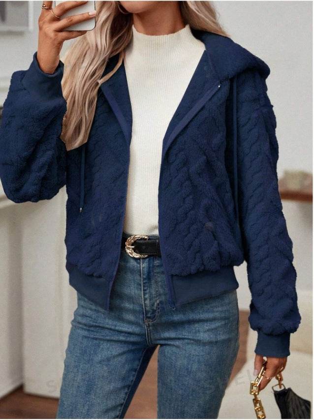Hooded Knitted Plaid Coat - Japanese Casual Sweater Cardigan - Buy Center US