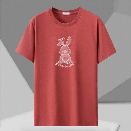 Spring Men’s Loose Half Sleeve Shirt - Plus Size Round Neck Cotton Tee - Buy Center US