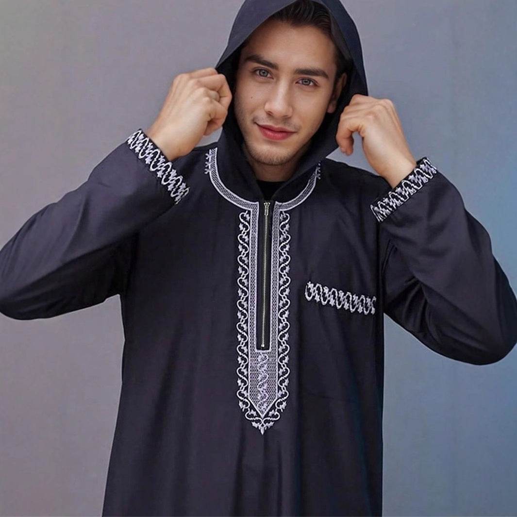 Buycenter Men's Loose Hooded Robe - Comfortable, Stylish, Four Seasons - Buy Center US