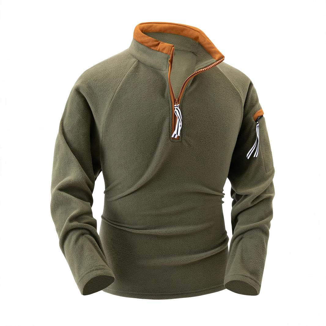 Buycenter Tactical Arm Zipper Sweater - Slim Fit Long Sleeve Pullover - Buy Center US