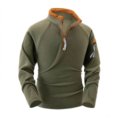 Buycenter Tactical Arm Zipper Sweater - Slim Fit Long Sleeve Pullover - Buy Center US