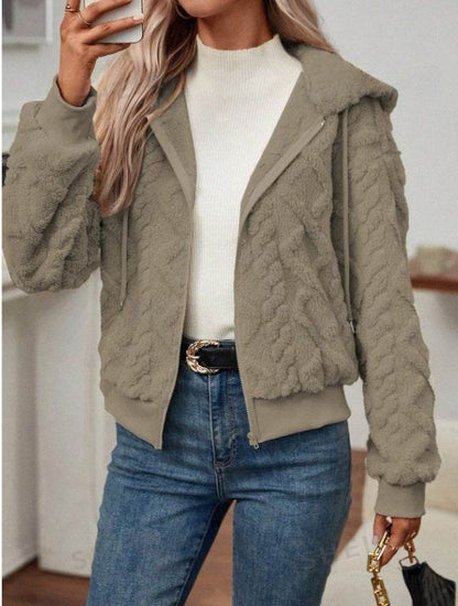 Hooded Knitted Plaid Coat - Japanese Casual Sweater Cardigan - Buy Center US