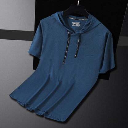 Quick-Drying Hooded T-Shirt for Exercise - High Elasticity Sports Wear - Buy Center US