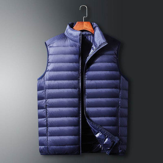 Buycenter Men's & Women's Lightweight Vest Coat - Stand Collar, Zipper Pockets - Buy Center US