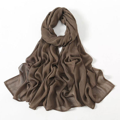 Lightweight Solid Color Rayon Scarf - Breathable & Versatile for Summer - Buy Center US