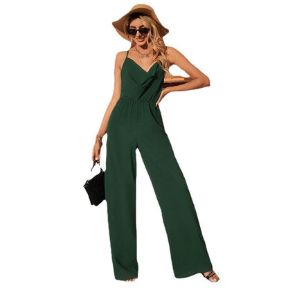 Stylish Green Jumpsuit for Women - High Waist, Micro Elasticity Fit - Buy Center US
