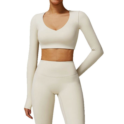 Women's Quick-Drying Long Sleeve V-Neck Top - Fitness & Yoga T-Shirt - Buy Center US