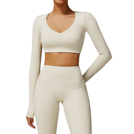 Women's Quick-Drying Long Sleeve V-Neck Top - Fitness & Yoga T-Shirt - Buy Center US