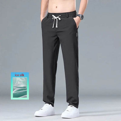 KUBRO Men's Ice Silk Trousers - Breathable, Lightweight Casual Pants - Buy Center US