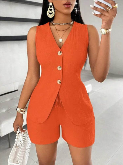 FUXIONGFU Women’s Summer Two-Piece Fashion Set - Elegant Office Look - Buy Center US