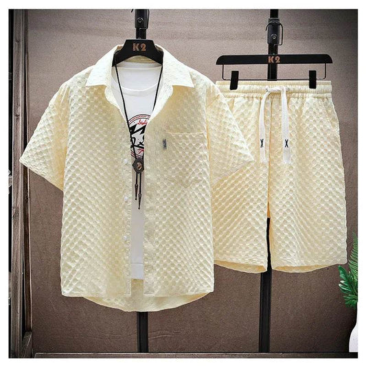 Casualsuit Men's Vintage Short Sleeve Sport Suit - Lightweight Summer 2024 - Buy Center US