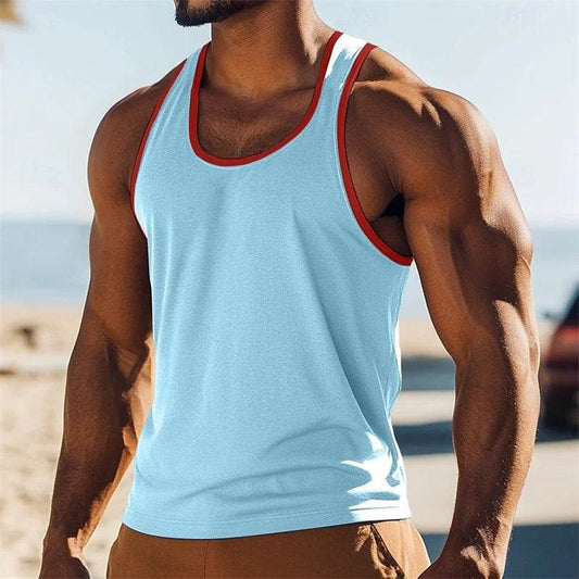 Casual Men's Solid Color Tank Top - Breathable Sleeveless Summer Tee - Buy Center US