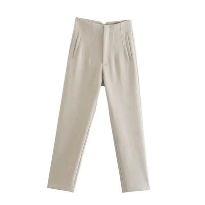TRAF Women's High Waist Trousers - Formal & Casual Cropped Pants - Buy Center US