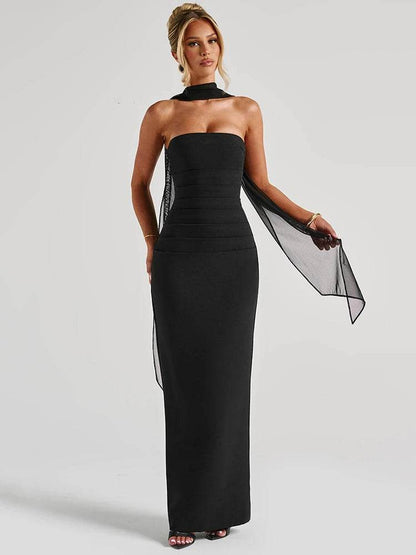 Mozision Strapless Maxi Dress - Sexy Bodycon Club Wear for Women - Buy Center US