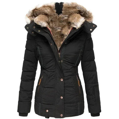 Donsignet Women's Slim Fit Wool Collar Zipper Coat - Autumn Style - Buy Center US