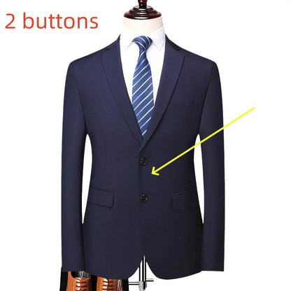 Men's Fashion Blazer - Solid Color British Style for Work & Weddings - Buy Center US