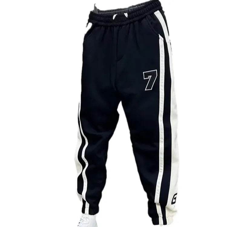 Trendy Striped Color Block Sweatpants - Stylish Men's Harem Trousers - Buy Center US