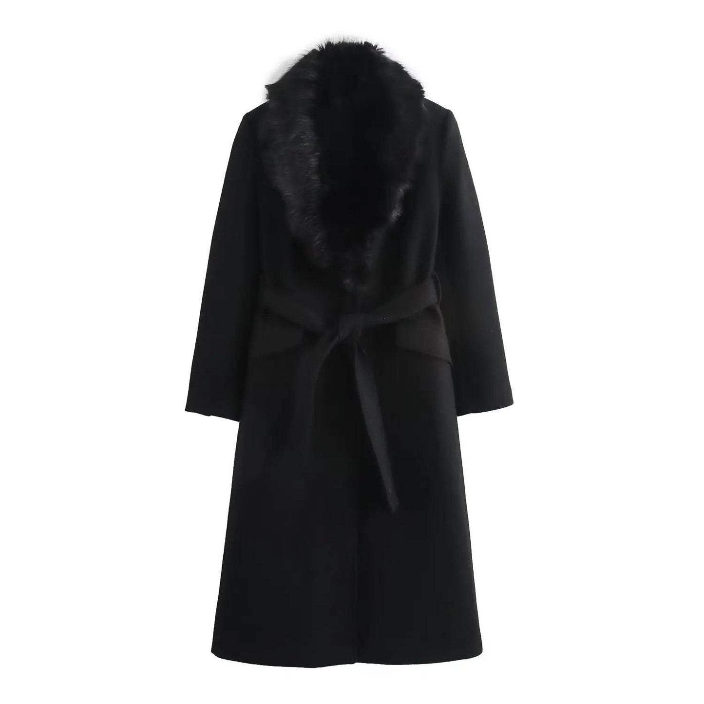 Women's Faux Fur Collar Coat - Autumn Winter Fashion by RainbowDay - Buy Center US