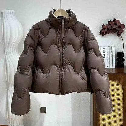 Women's Short Puffer Jacket 2025 - 90% White Duck Down, Casual Style - Buy Center US