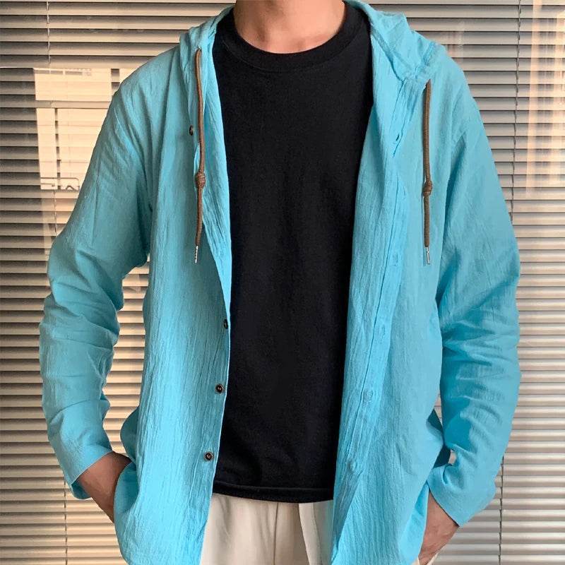 Men's Casual Long Sleeve Linen Shirt - Stylish & Comfortable Spring Top - Buy Center US
