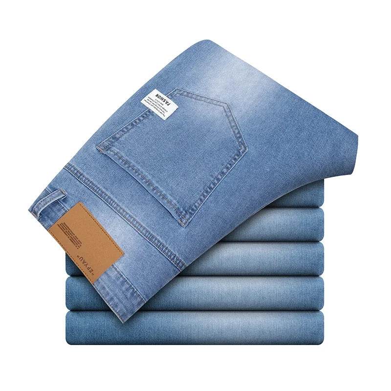 Men's Casual Straight Jeans - Lightweight Breathable Denim for Summer - Buy Center US