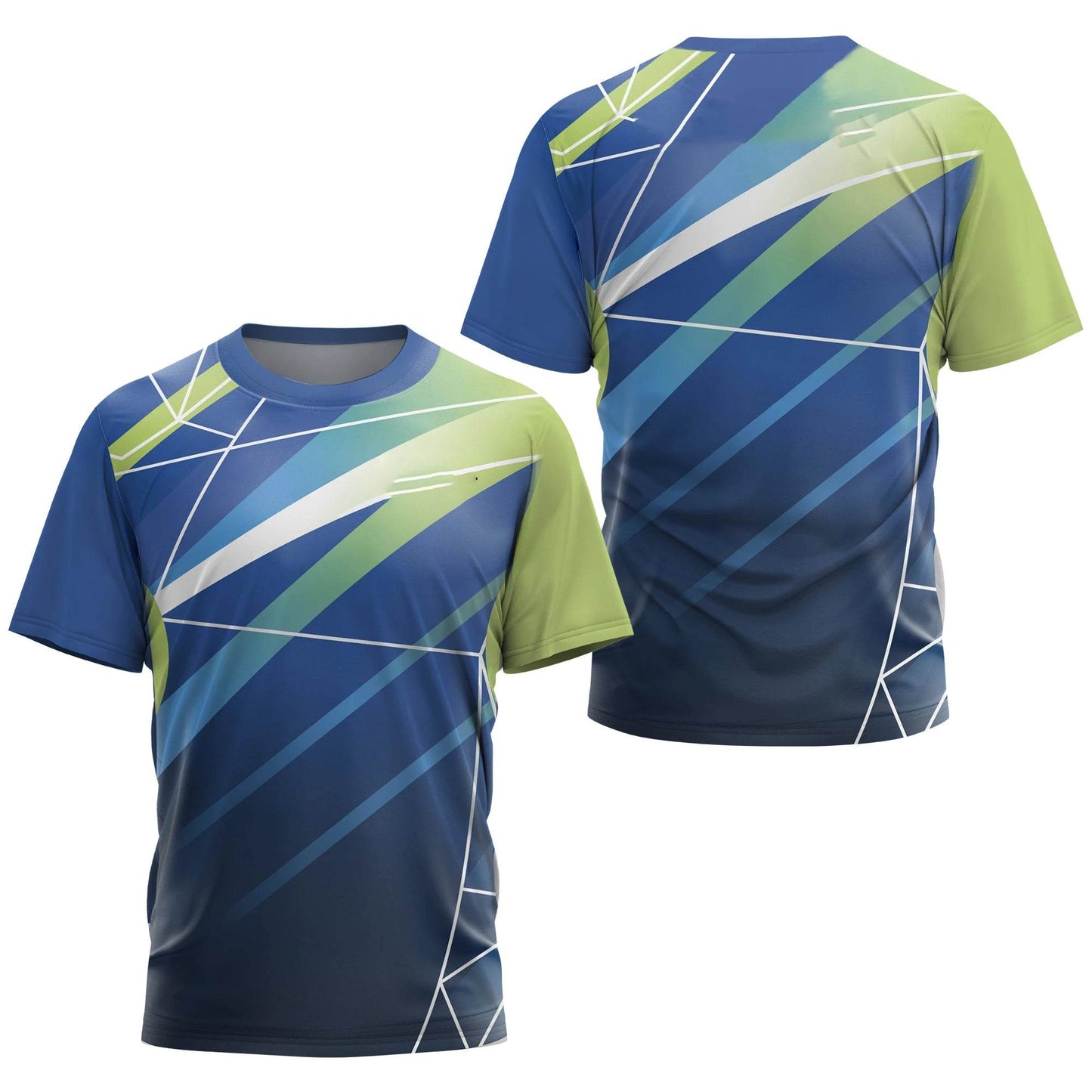 Men's Gradient Stripe T-Shirt - Lightweight Casual Sports Tee for Training - Buy Center US