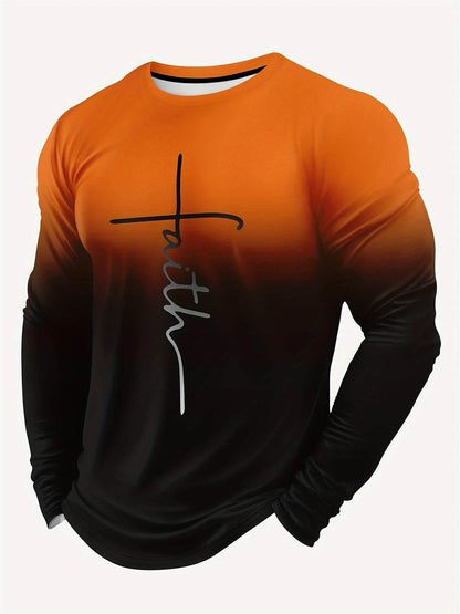 Men's Color Block 3D Print Long Sleeve T-Shirt - Casual Autumn Style - Buy Center US