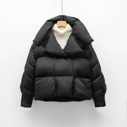 Women's White Duck Down Jacket - Warm Parkas with Removable Sleeves - Buy Center US