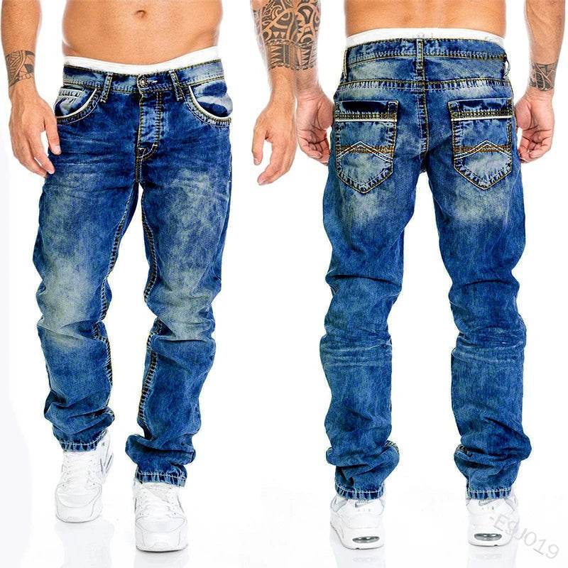 HONGYOUHANYAN Men's Stretch Straight Jeans - Casual Hip Hop Design - Buy Center US