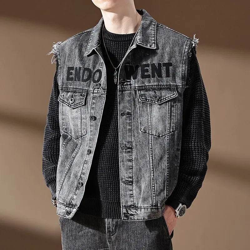 DUTRIEUX Men's Denim Motorcycle Vest - Retro Fashion for Casual Riding - Buy Center US