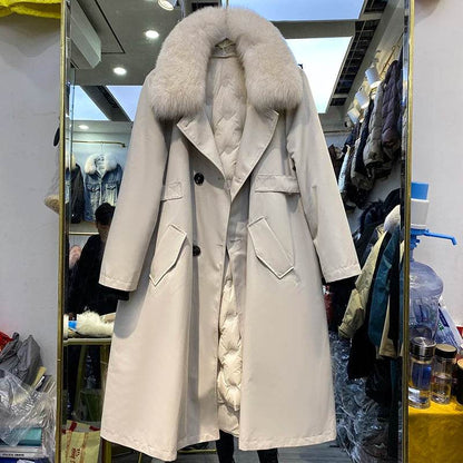 LAJWMPLX women's Thicken Warm Coat - Long Fur Collar, Duck Down - Buy Center US