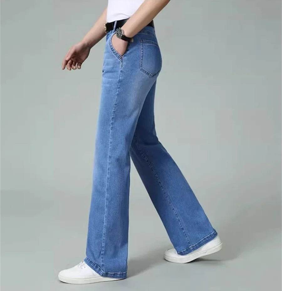 Men's High Quality Summer Straight Leg Jeans - Casual Lightweight Fit - Buy Center US