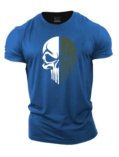 3D Printed Military Skull T-Shirt for Men - Casual Gym Wear - Buy Center US