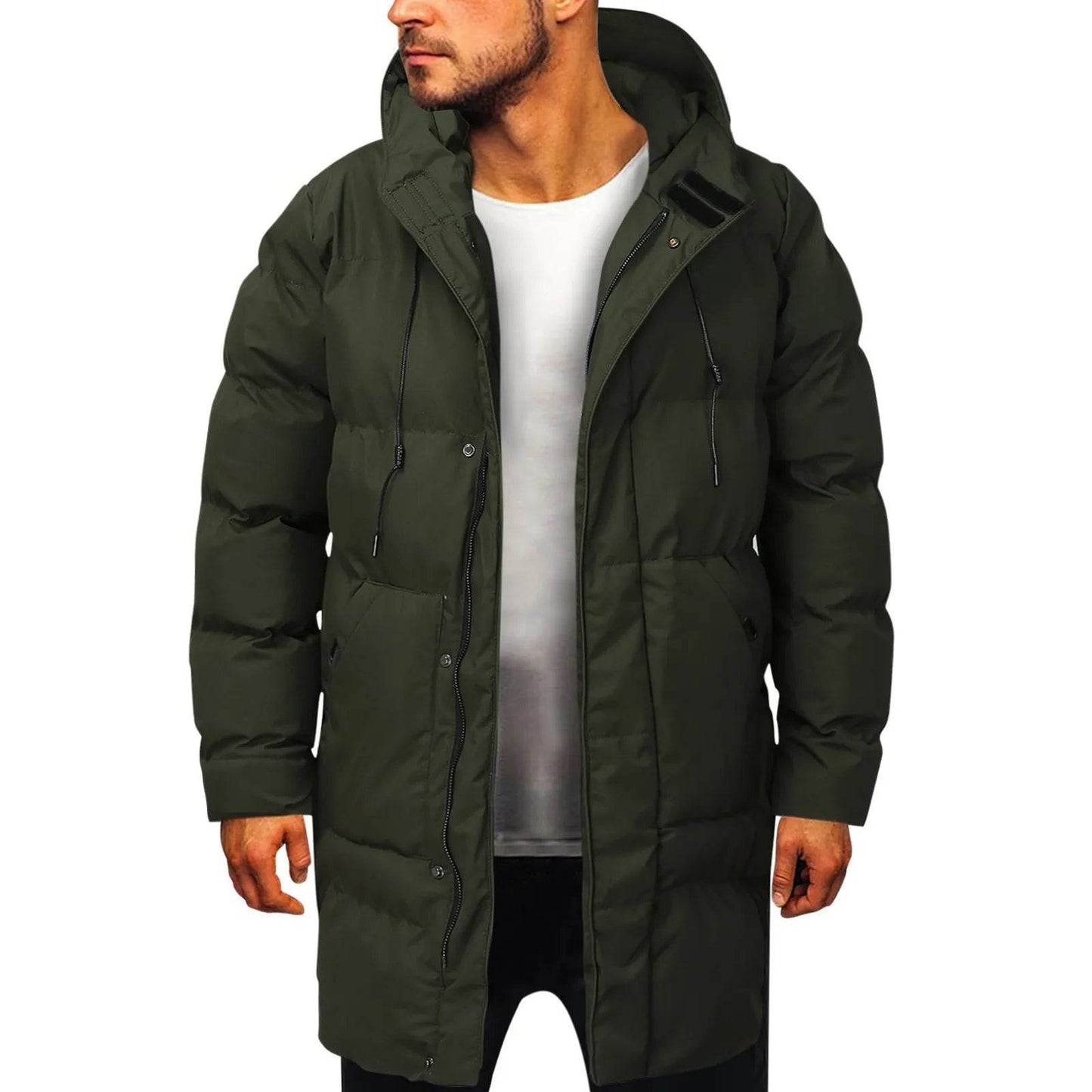 Men’s Oversized Cotton Puffer Parka - Warm Winter Jacket with Hood - Buy Center US