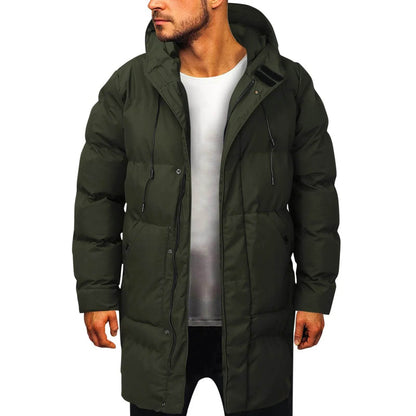 Men’s Oversized Cotton Puffer Parka - Warm Winter Jacket with Hood - Buy Center US