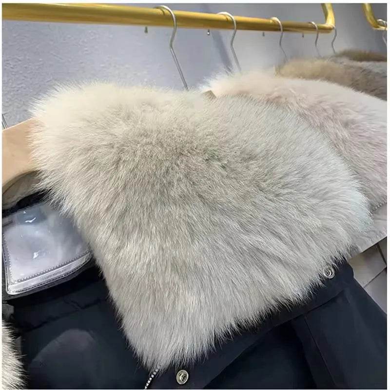 2025 Women's Down Jacket - Thick Parka with Big Fur Collar - Buy Center US